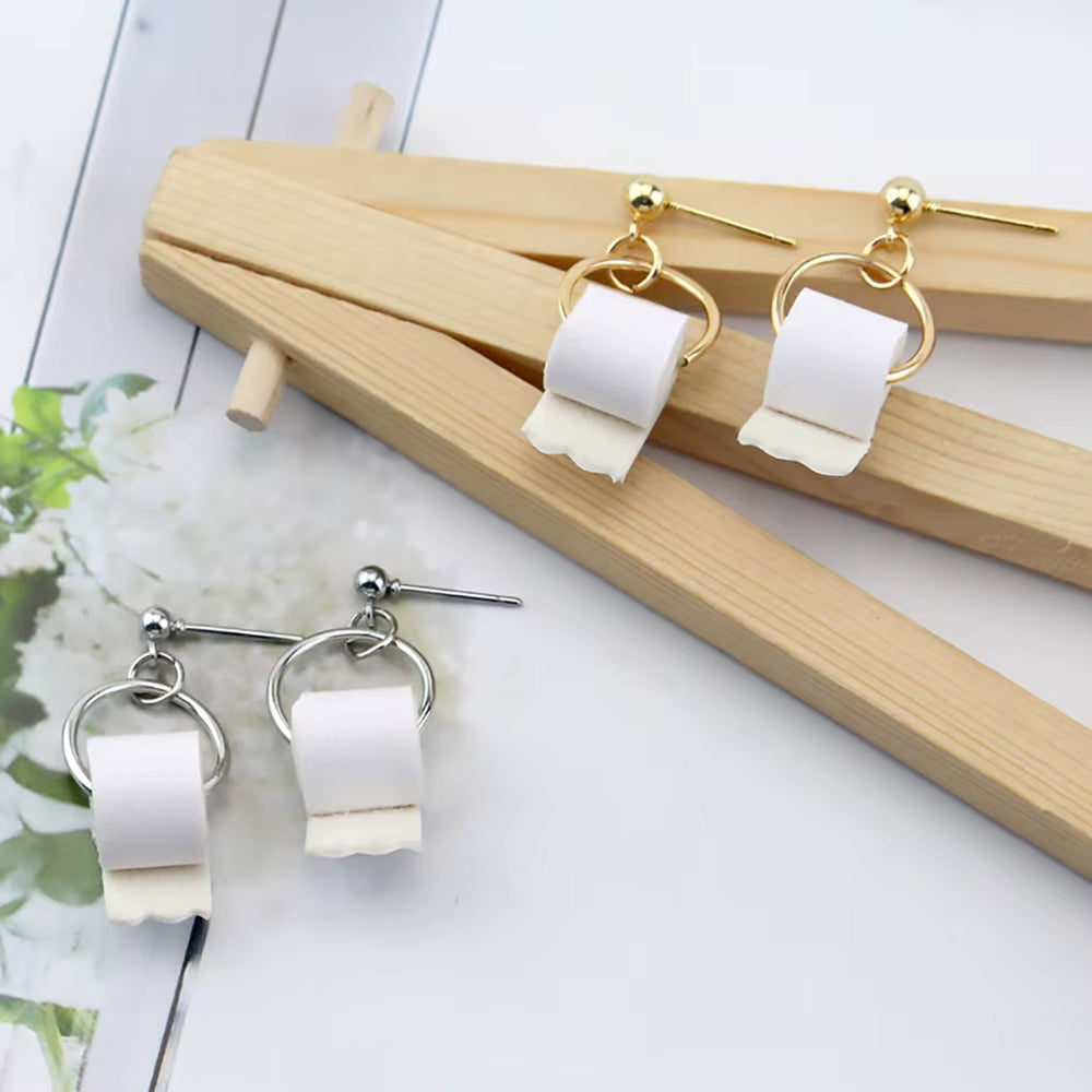 Mini Toilet Paper Roll Earrings - Image 3