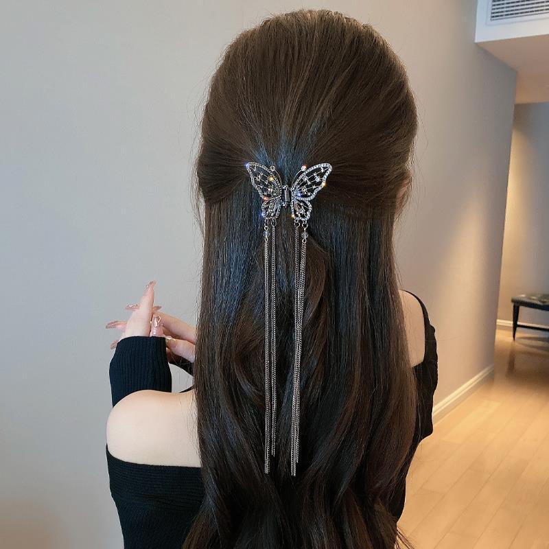 Butterfly Freedom Pearl Tassel Hair Claw