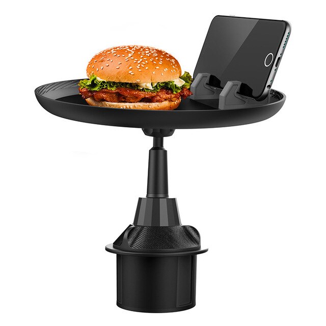 Adjustable Rotating Car Cup Holder Food Tray