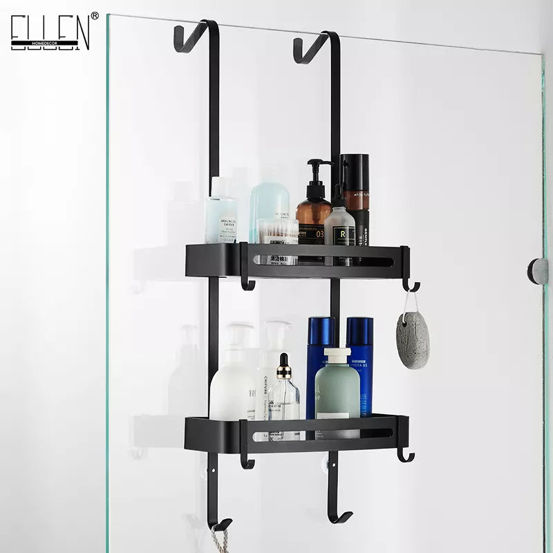 Sleek Shower Nail-Free Dual Layer Organizer Rack - Image 0