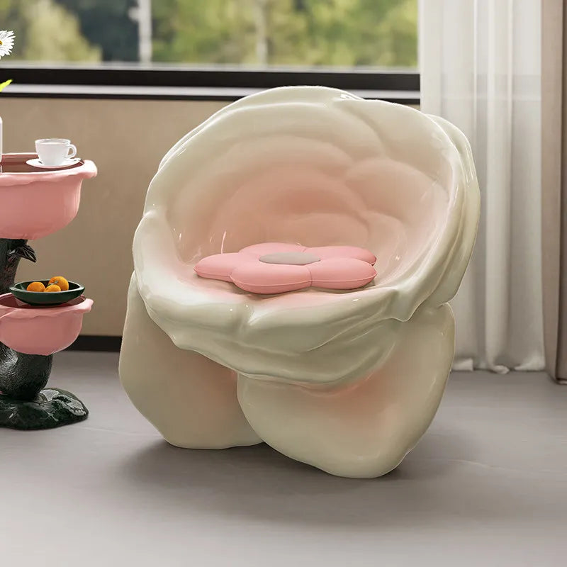 Artistic Rose Shape Accent Sculptural Chair - Image 3