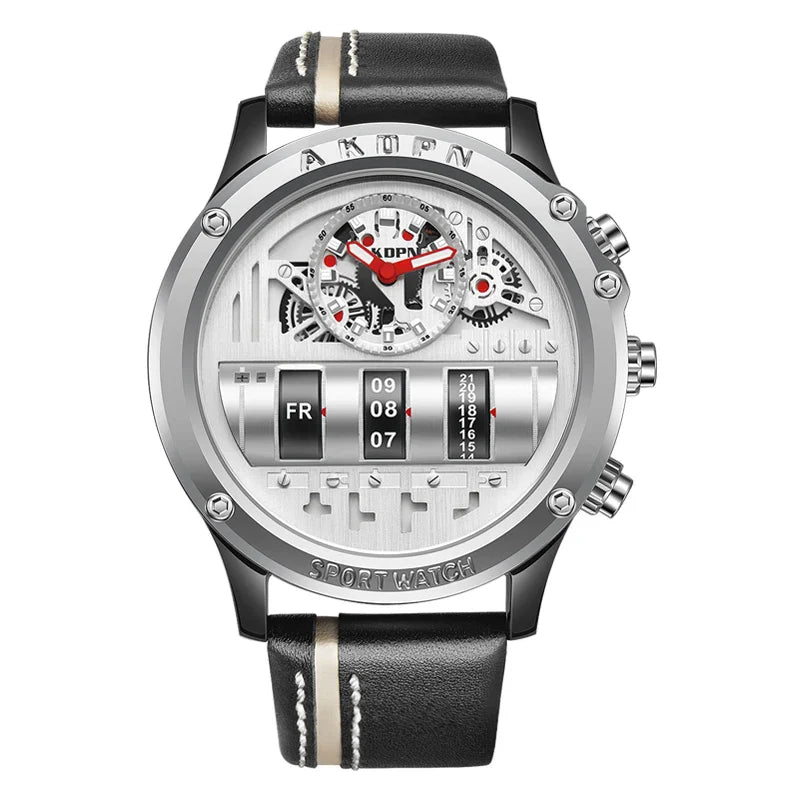 Time Capsule Rotating Calendar Engine Dial Watch - Image 9