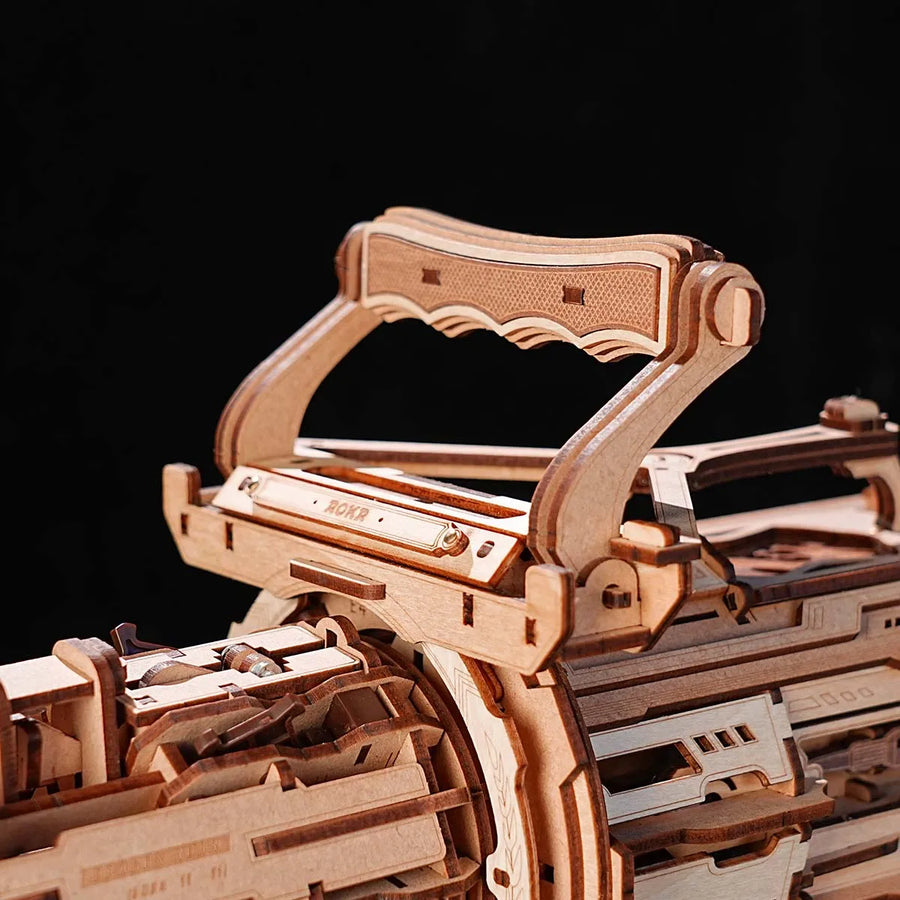 3D Puzzle Wood Rapid Fire Launcher Toy Gun - Image 2