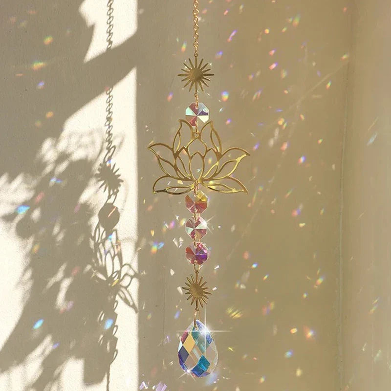 Lotus Crystal Sun Catcher Rainbow Prism - Image 4