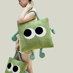 Cute Monster Portable Soft Throw Pillow Blanket