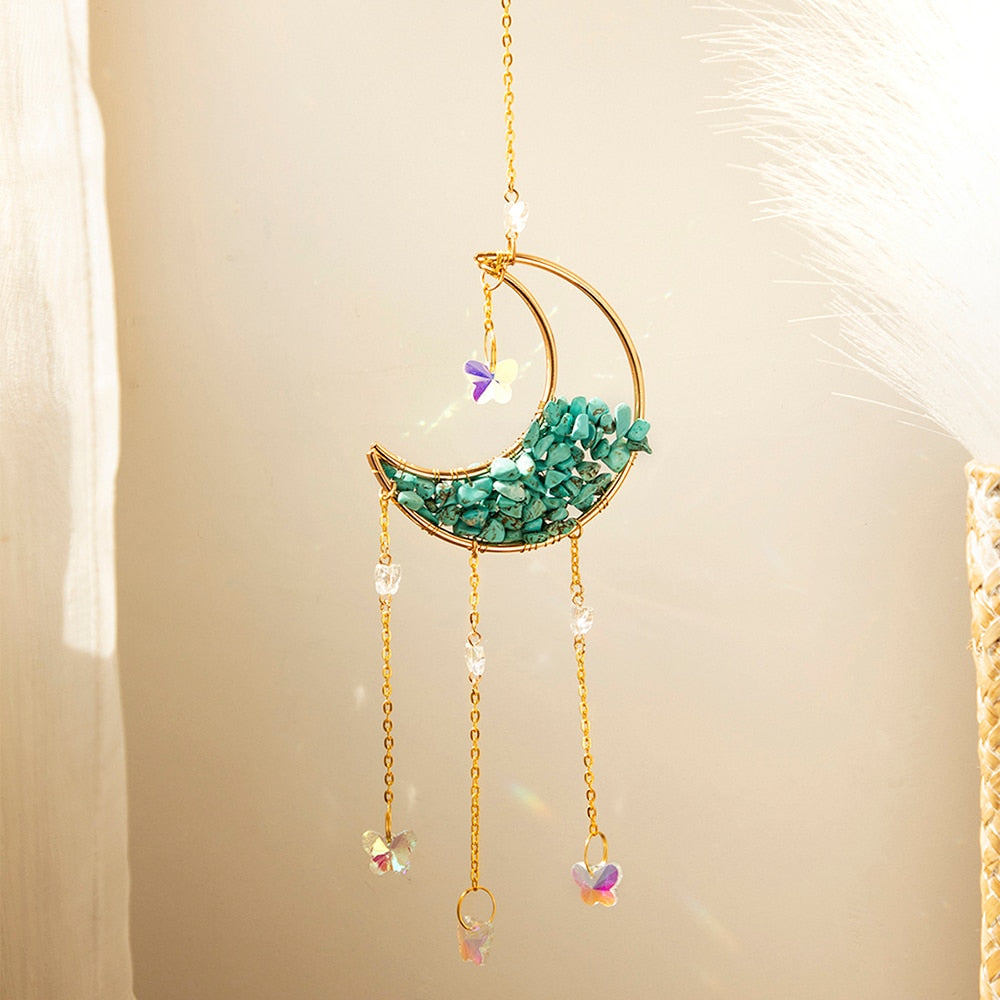 Crystal Sun Catcher Moon Decor