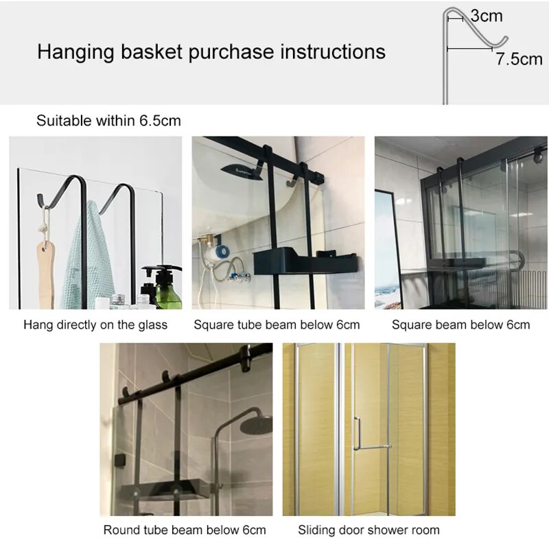 Sleek Shower Nail-Free Dual Layer Organizer Rack - Image 1