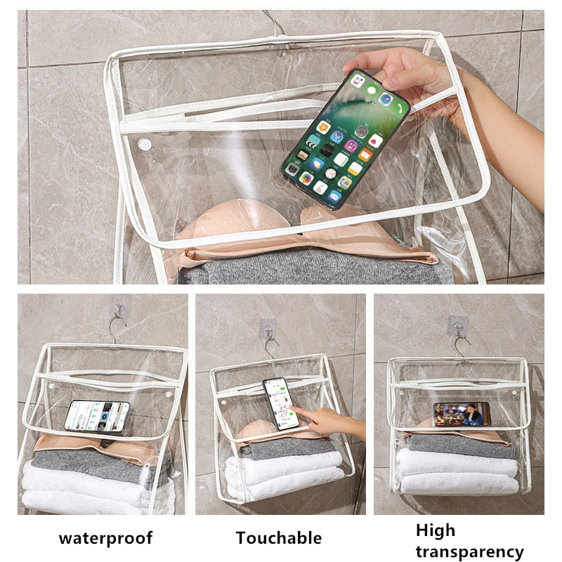 Waterproof Transparent Hanging Bathroom Organizer Bag - Image 4