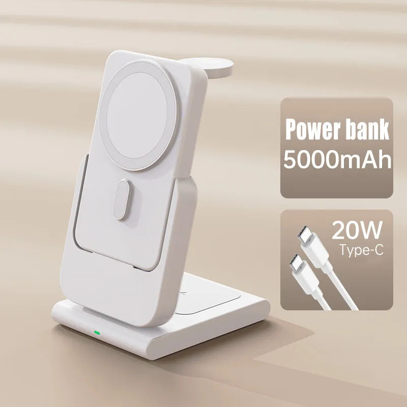 3in1 Magnetic Fast Charging Magsafe Power Bank Station