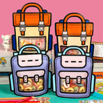 50pcs Creative 2D Cartoon Schoolbag