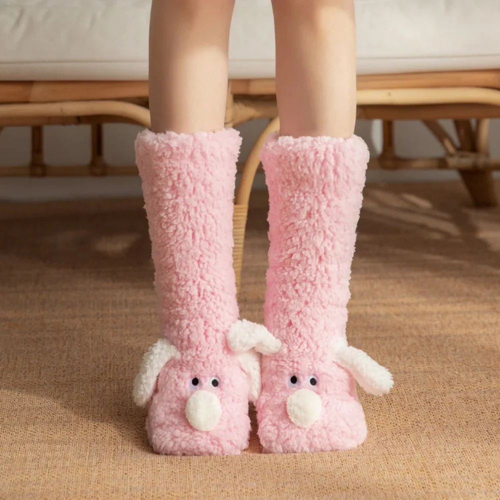 Fluffy Ears Cozy Long Socks - Image 4