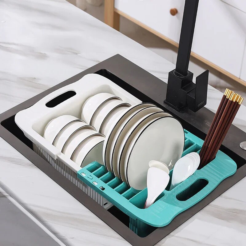 Efficient Kitchen Retractable Dish Drain Rack - Image 1
