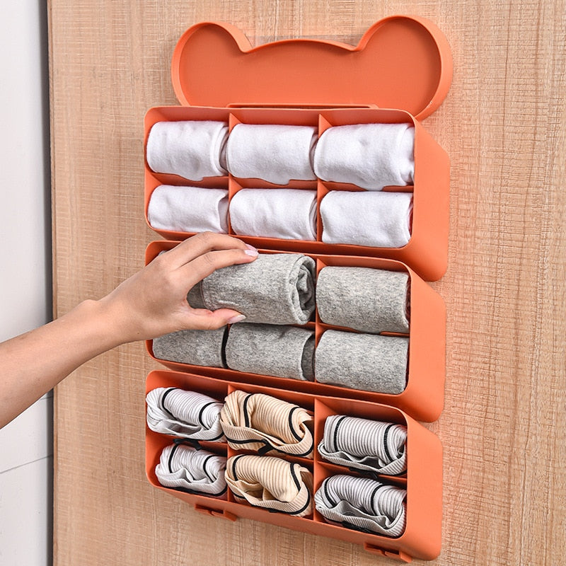 Self-Adhesive Stackable Wall Cloth Organizer Shelf - Image 0