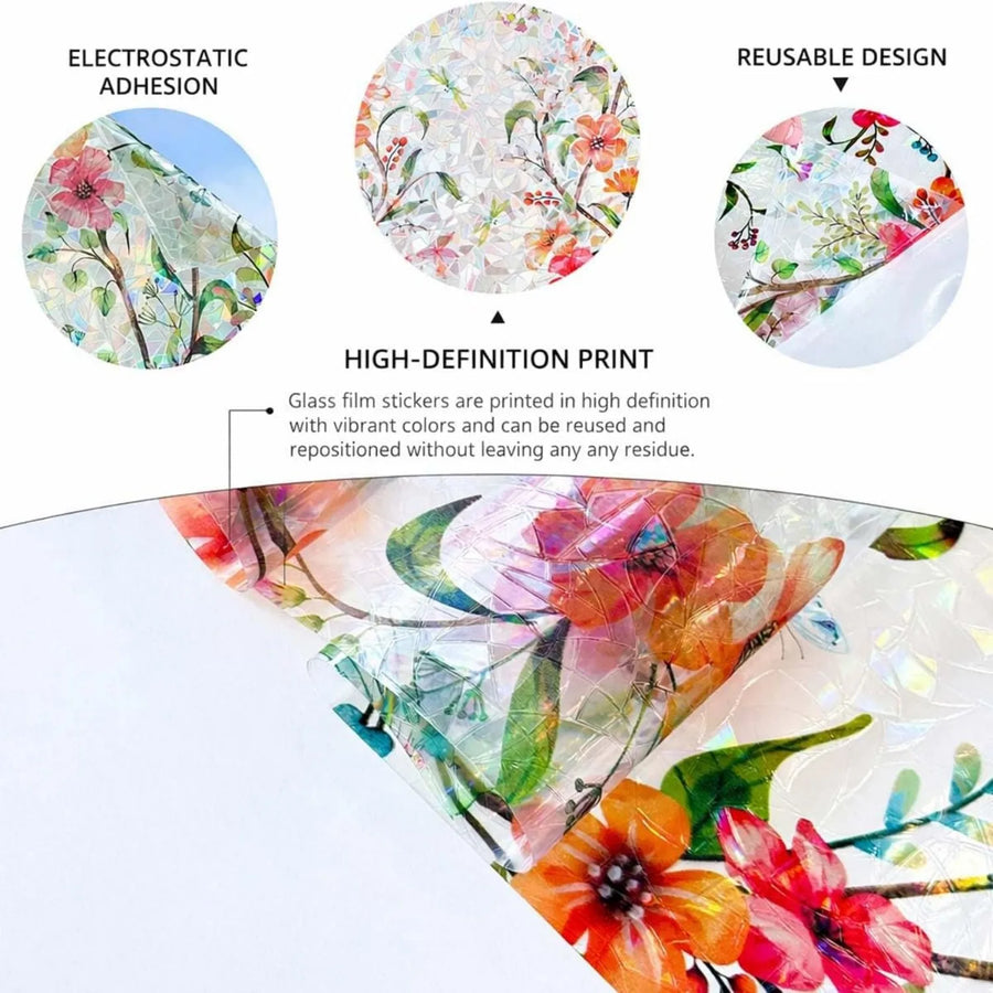 Pellicola per Finestre Floreale "Sunlit Garden"