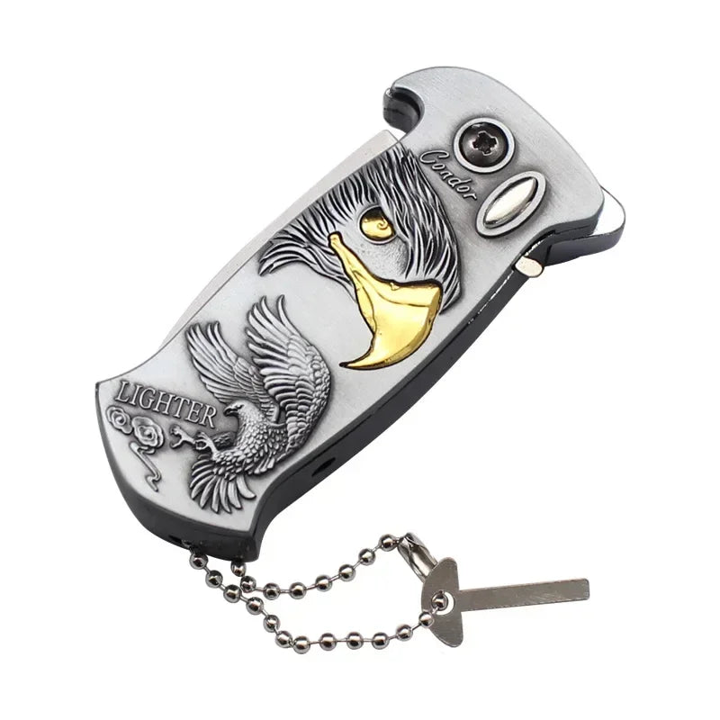 Outdoor Portable Metal Folding Knife Lighter - Image 5