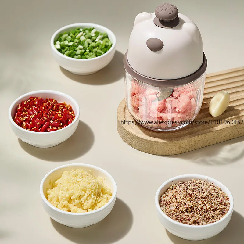 Cute Bear Rechargeable Anti-Slip Electric Grinder - Image 2