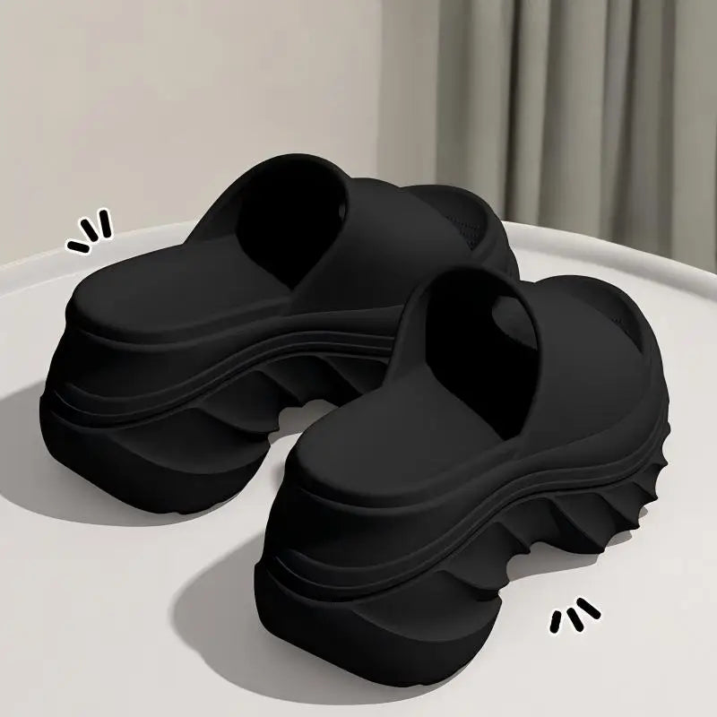 High Heel Soft Sole Platform Slippers - Image 3