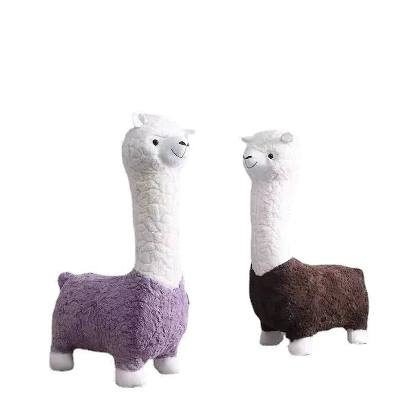 Fluffy Lama Door Entryway Decor Stool - Image 5