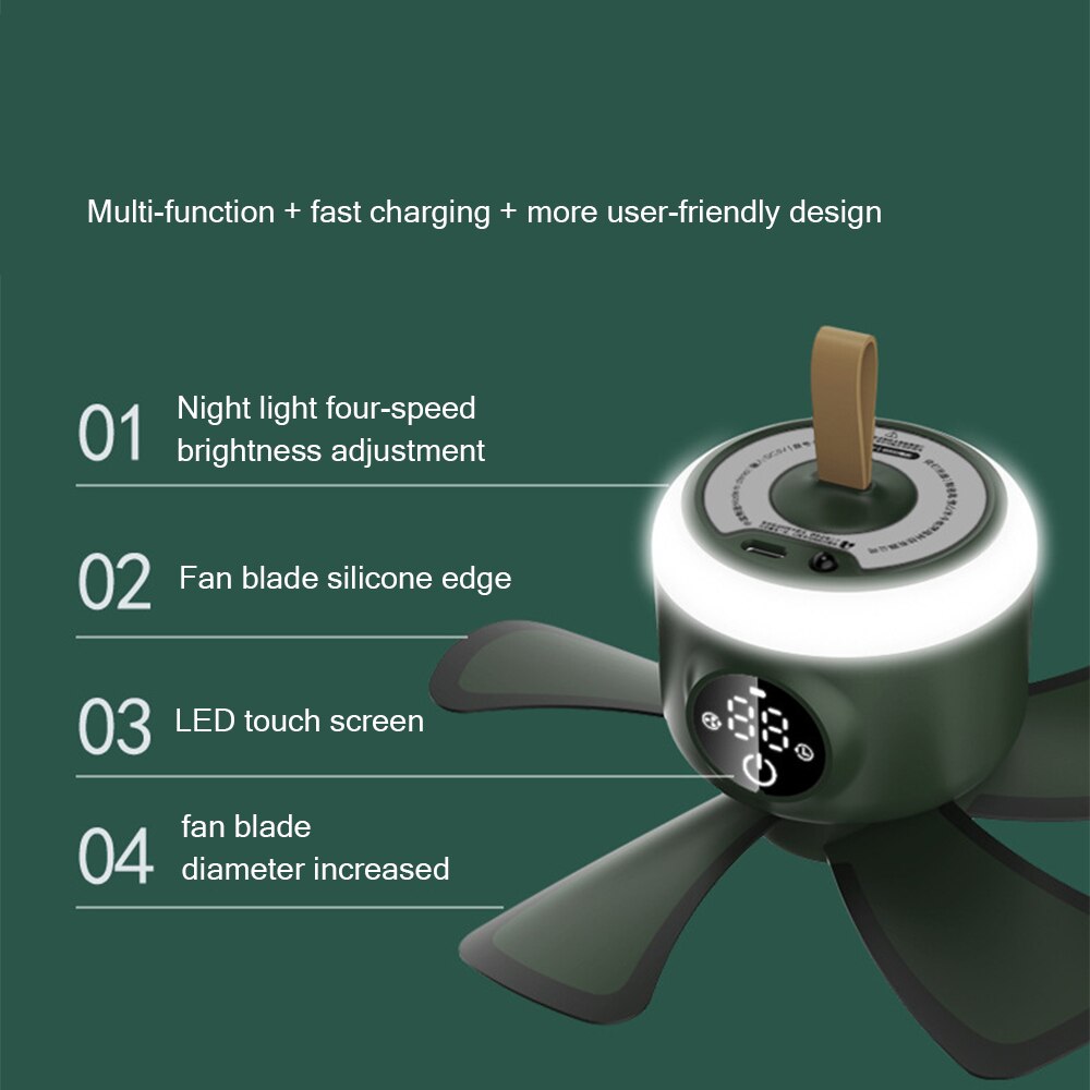 Home Cool Portable Rechargeable RC Hanging Fan Lamp