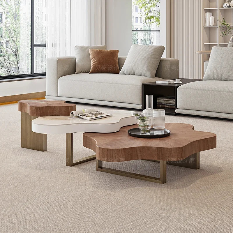 Artistic Bohemian Nature Inspired Wooden Coffee Table Photo Inspiration