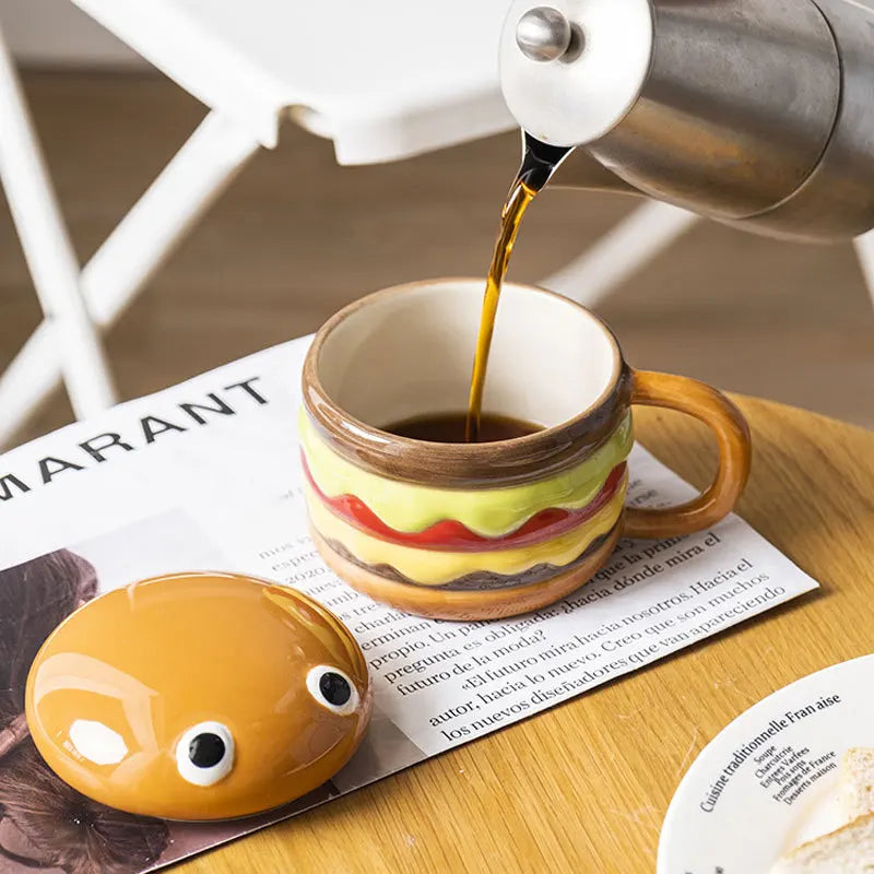 Yummy Hamburger-Shaped Ceramic Hamburger Mug - Image 2
