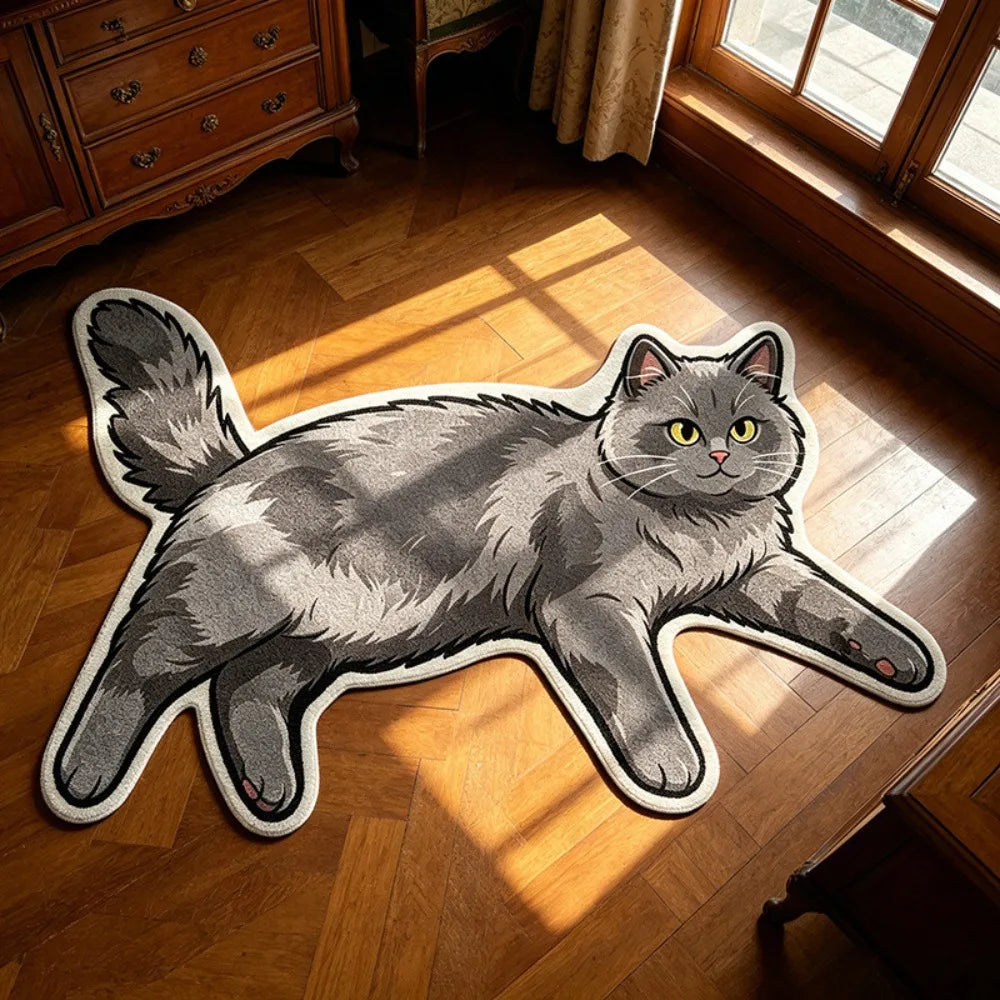 Pawprint Cute Cat-Shape Area Rug