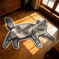 Pawprint Cute Cat-Shape Area Rug