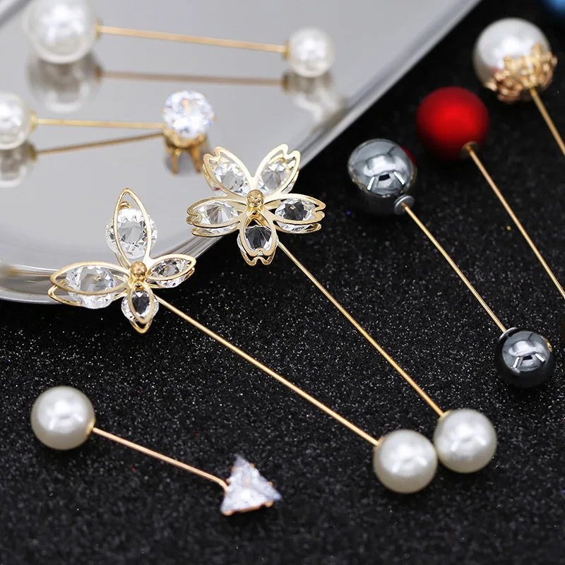 Pearl Charm Button Brooch - Image 1