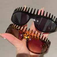 Futuristic Comb-Top Headband Sunglasses - Image 6