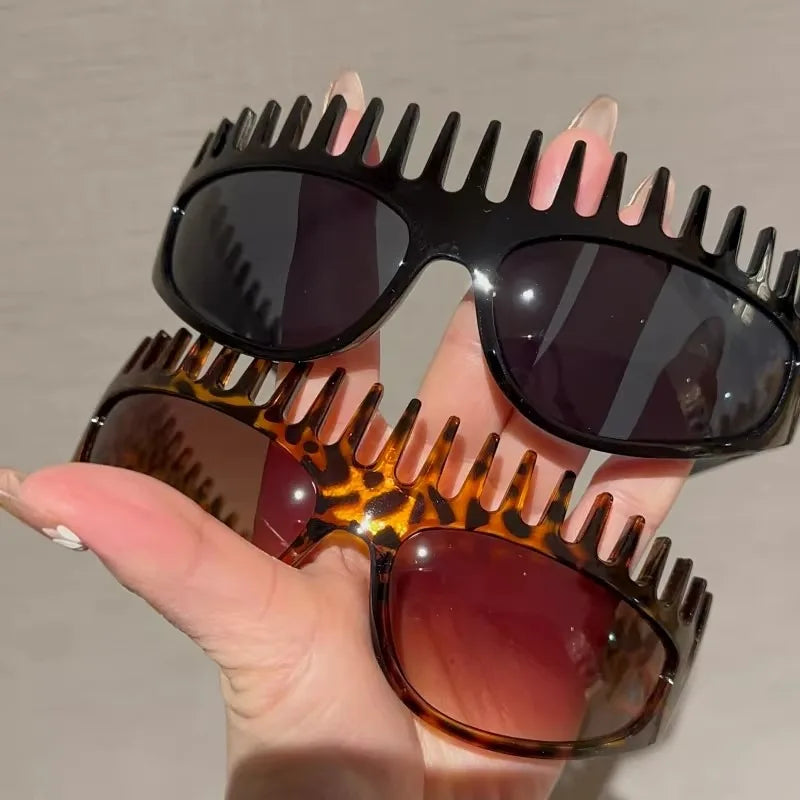 Futuristic Comb-Top Headband Sunglasses - Image 6