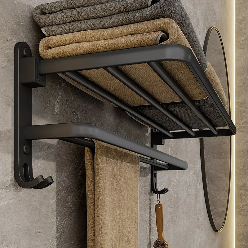 Elegant Life Space-Saving Foldable Aluminum Towel Rack - Image 0