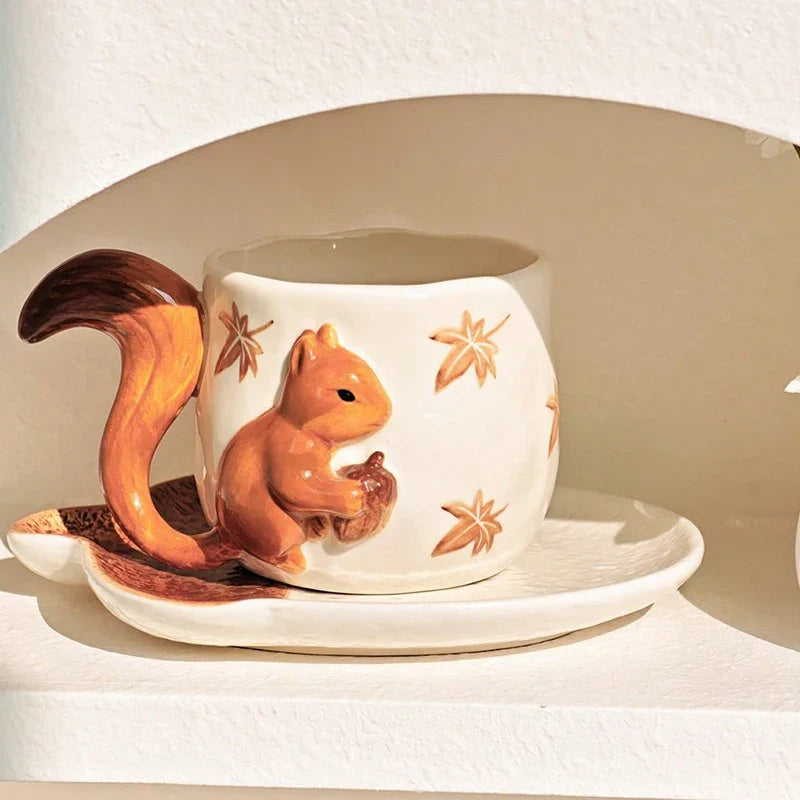 Forest Squirrel Artisan Tea Cup - Image 7