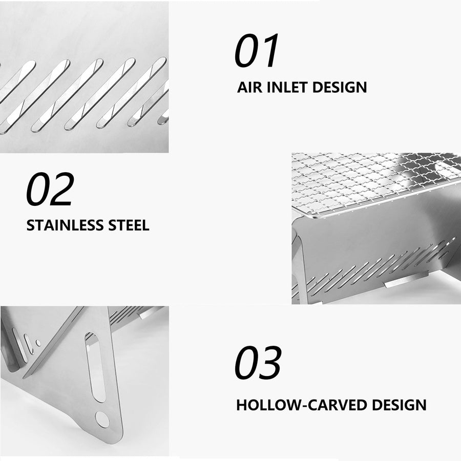 Camping Foldable Charcoal Grill - Image 3