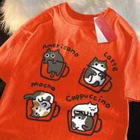 Cat Coffee Lover Funny T-Shirt - Image 6