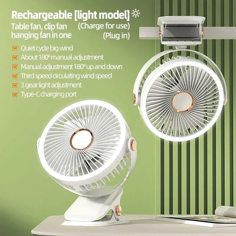 Multi-Angle Outdoor Clip-On Rechargeable Cooling Fan - Image 8