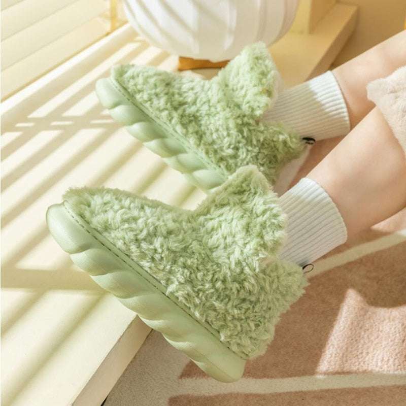 Fluffy Cozy Woman Warm Home Boots - Image 8