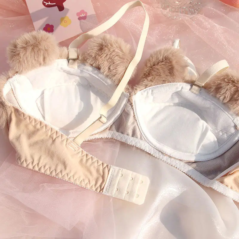 Soft Bear-Themed Cozy Bra Set