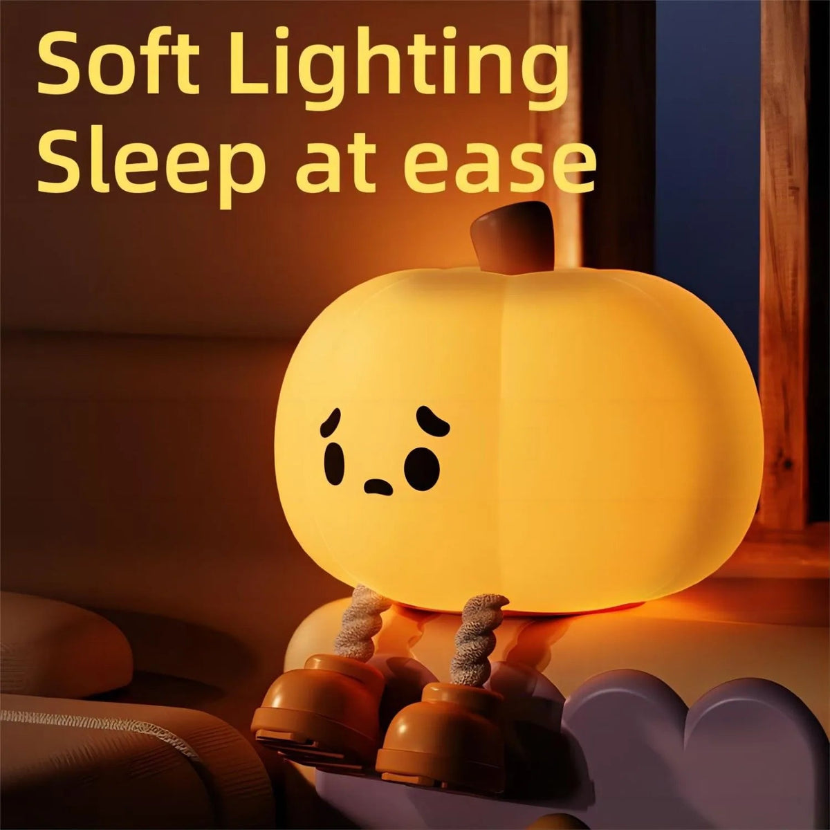 Sad Pumpkin Touch Sensor Lamp Decor