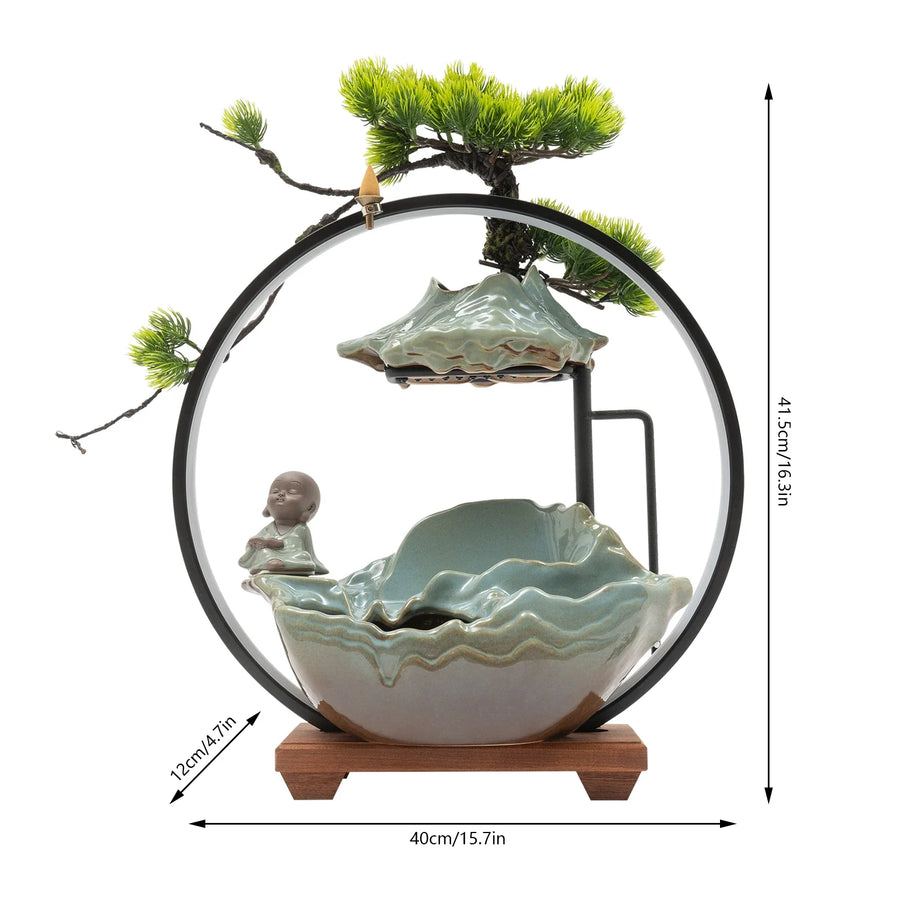 Waterfall Fortune LED Incense Burner Zen Decor - Image 4