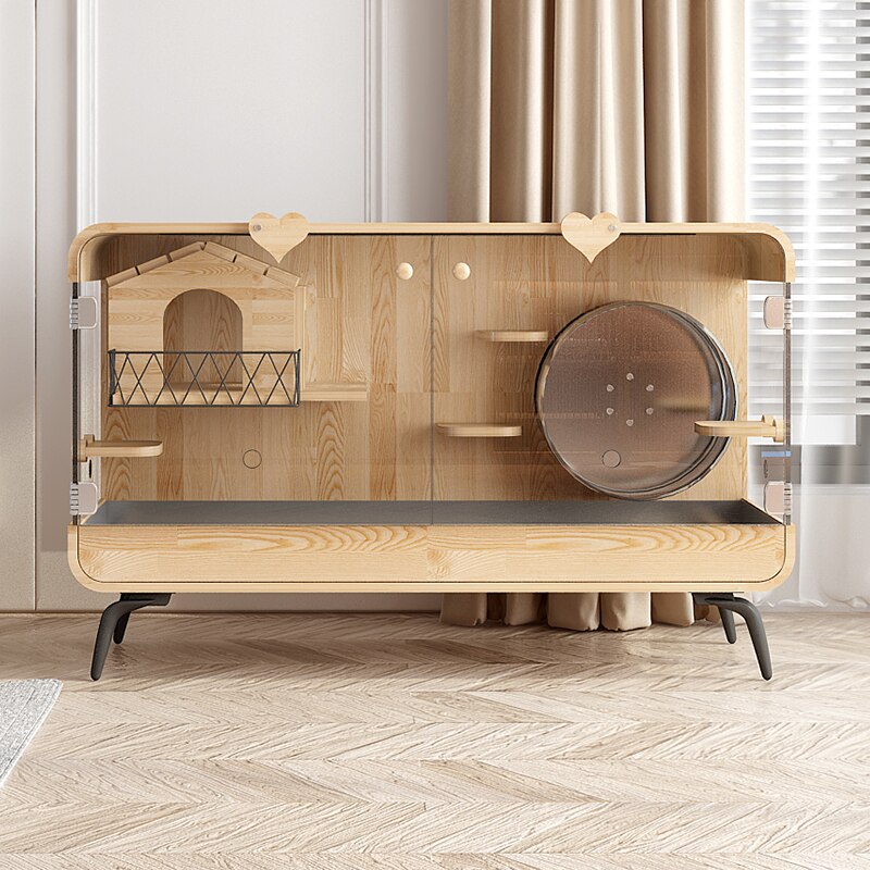 Dreamscape Panoramic Transparent Solid Wood Pet House - Image 3
