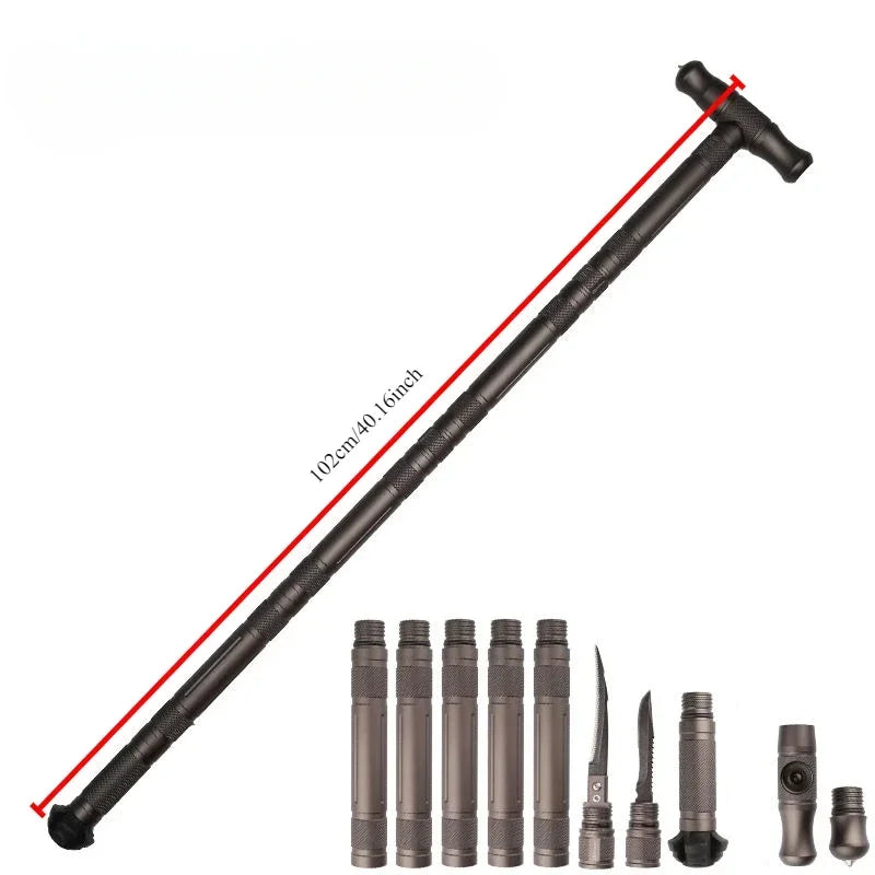 Tungsten Steel Multifunctional Foldable Self-Defense Walking Stick - Image 9