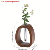 Oval Wood Frame Single Stem Vase - Image 8