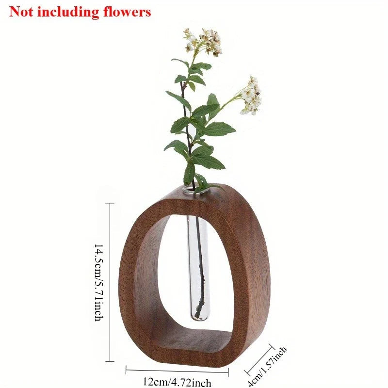 Oval Wood Frame Single Stem Vase - Image 8
