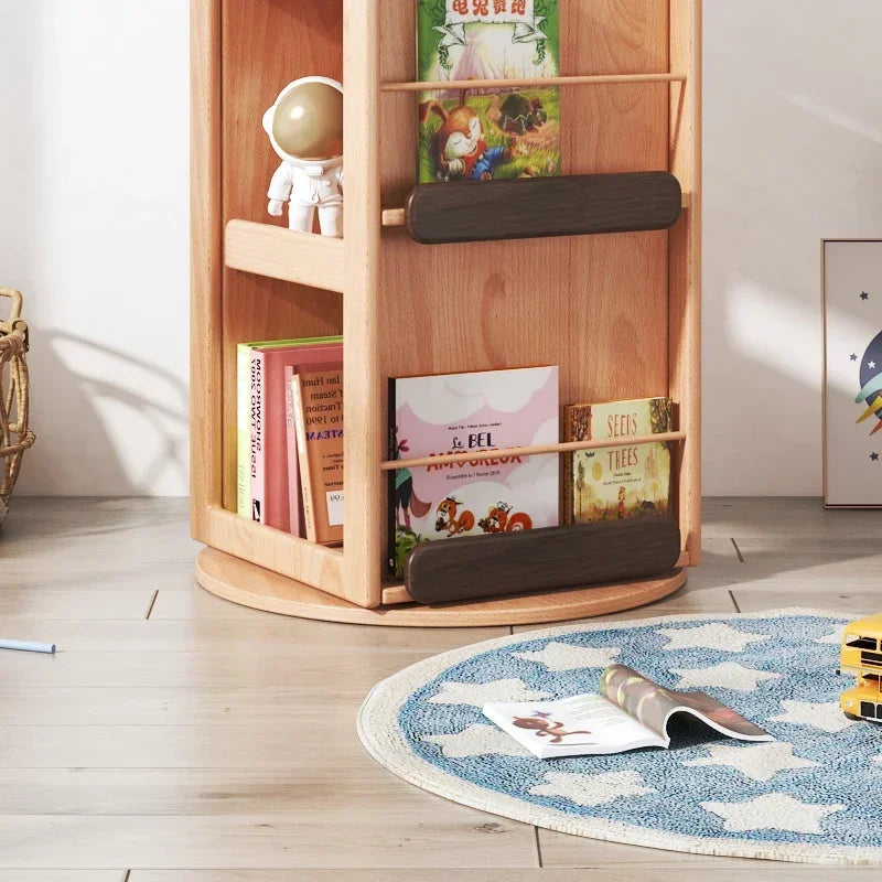 Cosmic Robot Wooden Kids Rotating Bookshelf - Image 3
