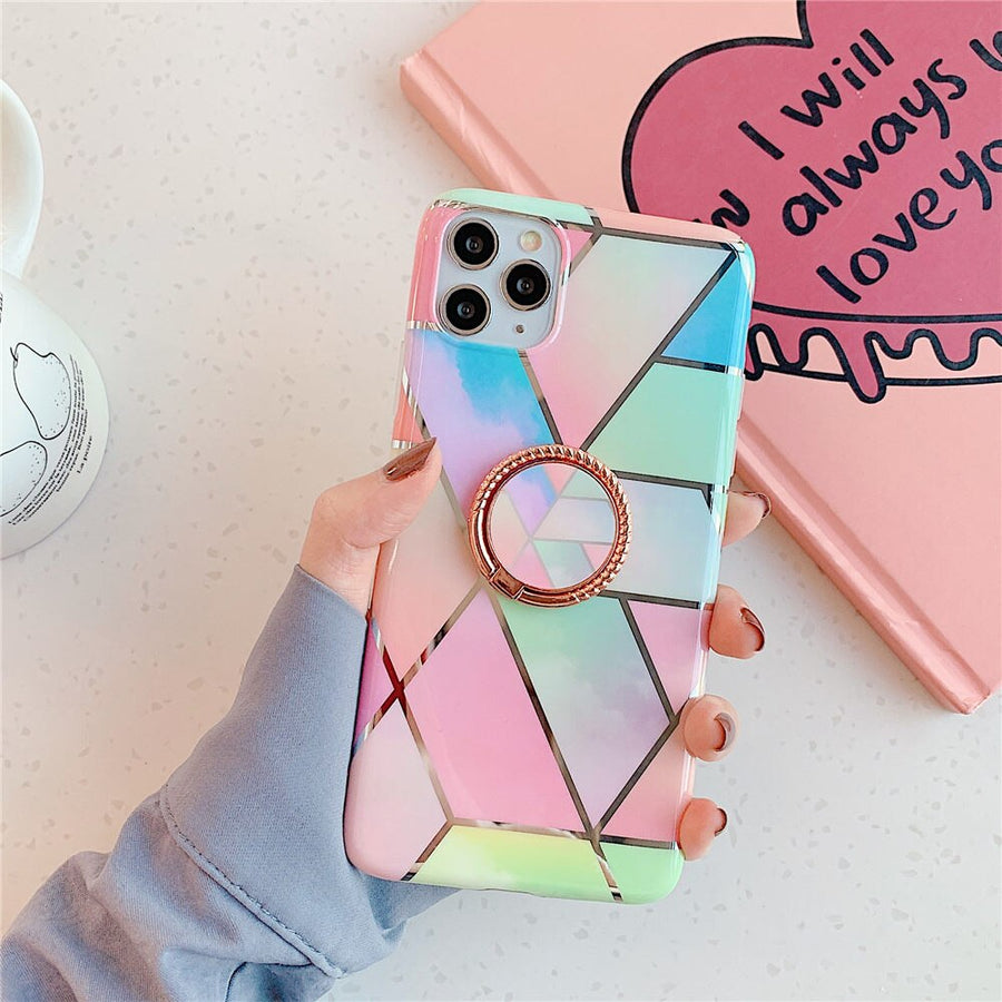 Golden Silver Finger Ring Holder Marble Iphone Cases - Image 5
