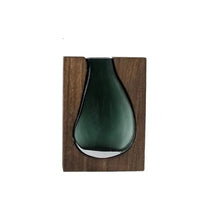 Geometric Wooden Glass Accent Flower Vase - Image 6