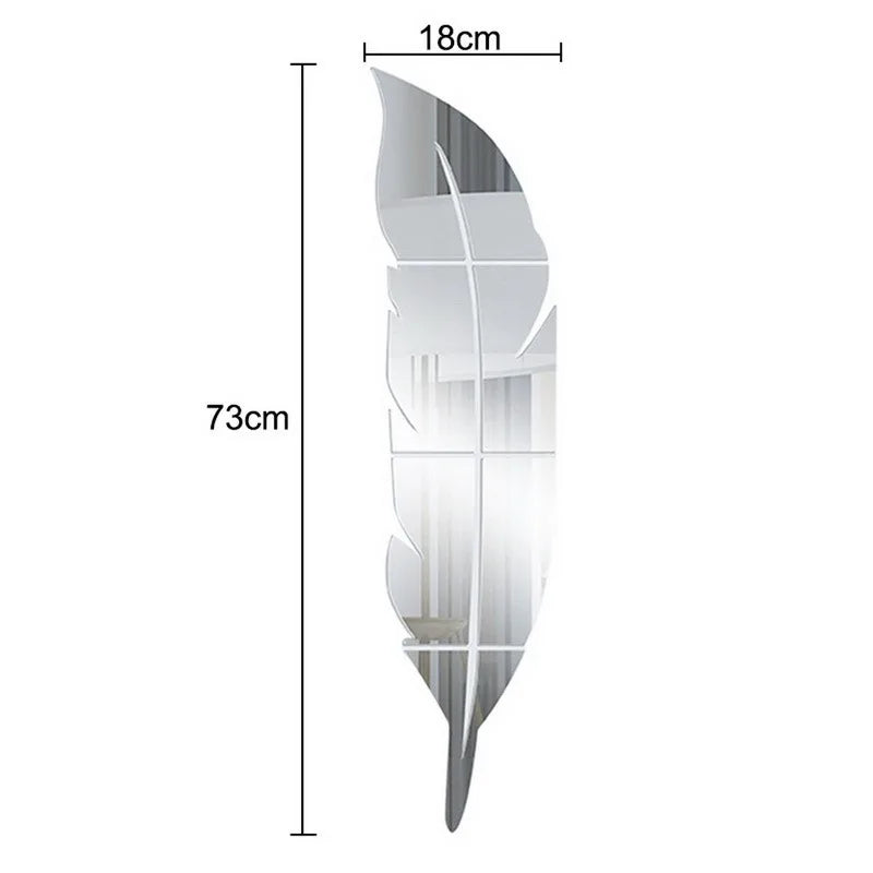 3D Feather Art Mirror Wall Sticker - Image 8