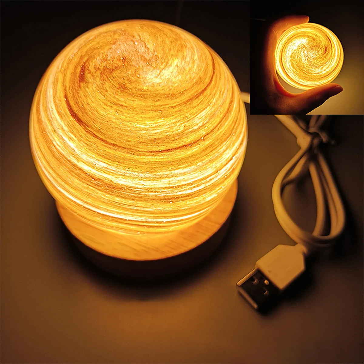 3D Crystal Planets Atmosphere Night Lamp