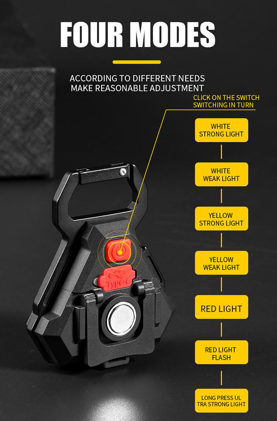Mini LED Flashlight USB Bottle Opener Keychain - Image 8