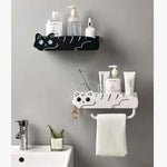 Wall-Mounted Lazy Kitten Bathroom Organizer Shelf